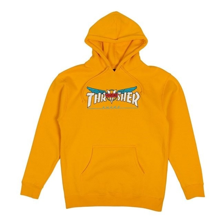 Толстовка Thrasher Venture Collab Hoodie Gold Толстовка Thrasher Venture Collab Hoodie Gold