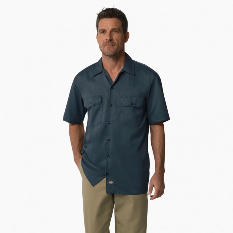 Купить рубашку Dickies ORIGINAL TWILL SHORT SLEEVE WORK SHIRT Airforce Blue