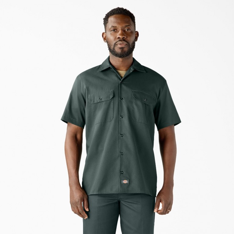 Рубашка Dickies ORIGINAL TWILL SHORT SLEEVE WORK SHIRT LINCOLN GREEN