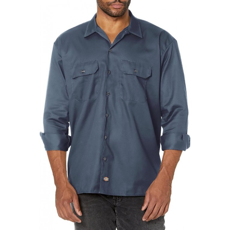 Купить рубашку Dickies ORIGINAL TWILL LONG SLEEVE WORK SHIRT Airforce Blue