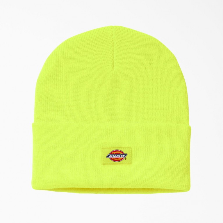 Купить шапку Dickies Acrylic Beanie Hat Knit Beanie Neon Yellow