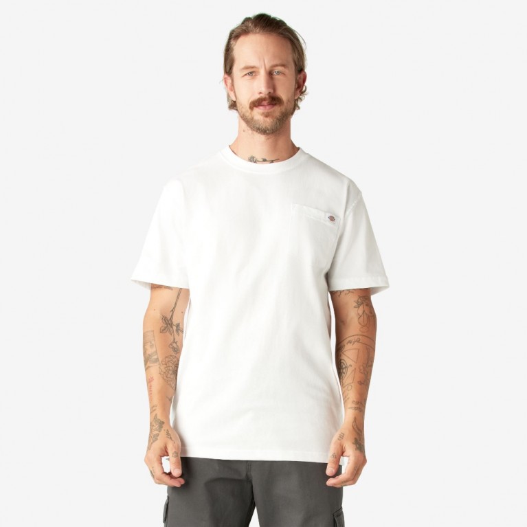 Купить футболку Dickies SKATEBOARDING HEAVYWEIGHT SHORT SLEEVE POCKET TEE WHITE