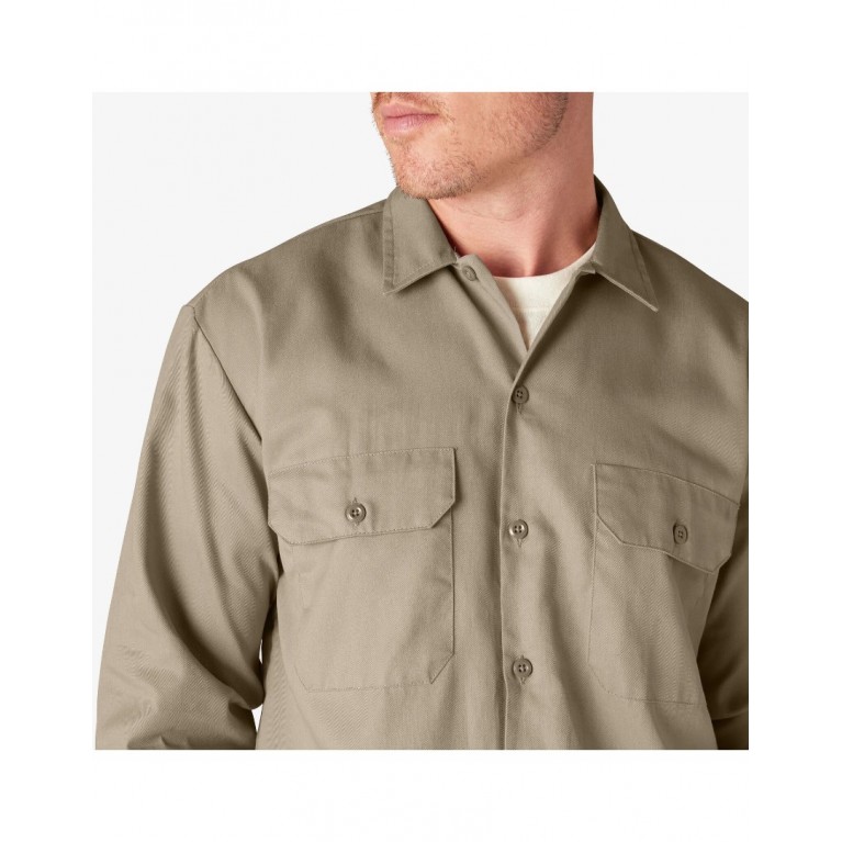 Купить рубашку Dickies ORIGINAL TWILL LONG SLEEVE WORK SHIRT Desert Sand