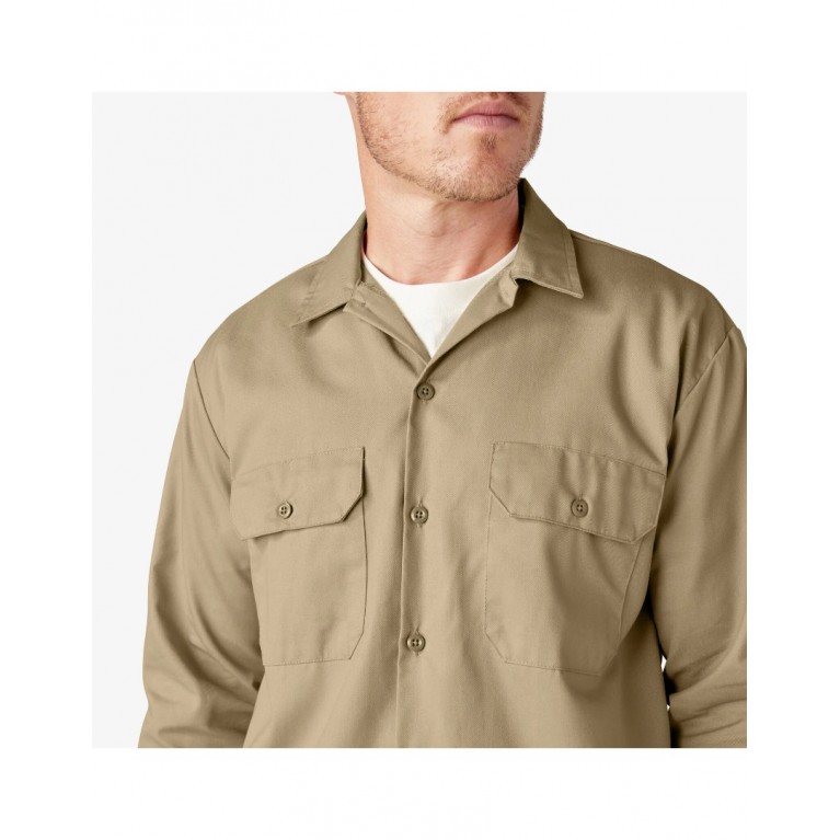 Купить рубашку Dickies ORIGINAL TWILL LONG SLEEVE WORK SHIRT Khaki
