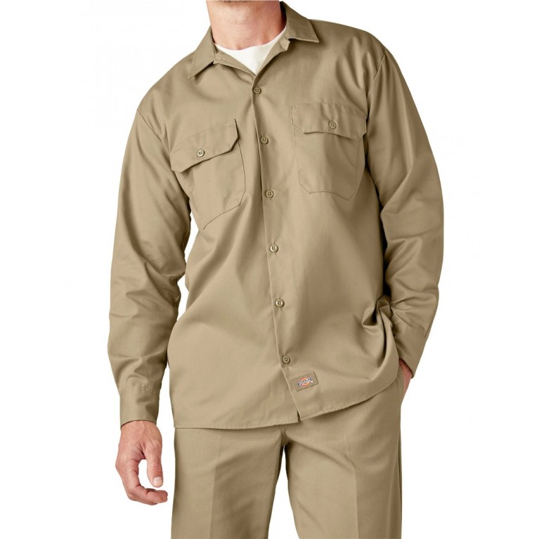 Рубашка Dickies ORIGINAL TWILL LONG SLEEVE WORK SHIRT Khaki