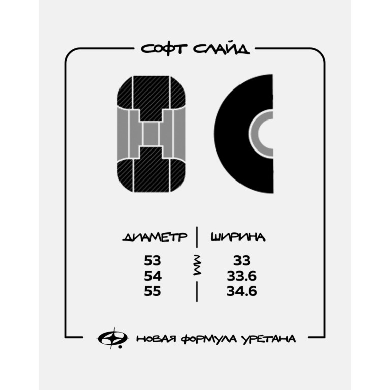 Комплект колес Футворк "Софт Слайд" 93D Форма Soft Slide