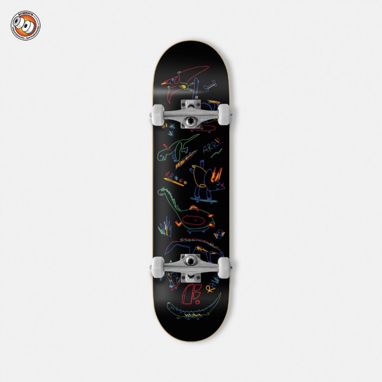 Скейтборд детский Футворк Dinos Black Mini 7.125 x 28.25