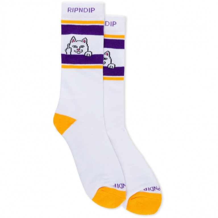 Купить носки Ripndip Peeking Nermal Socks Purple/Gold