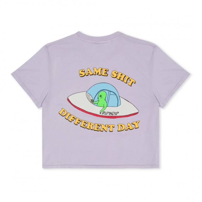 Футболка Ripndip Same Shit Different Day Cropped Baby Tee Lavender