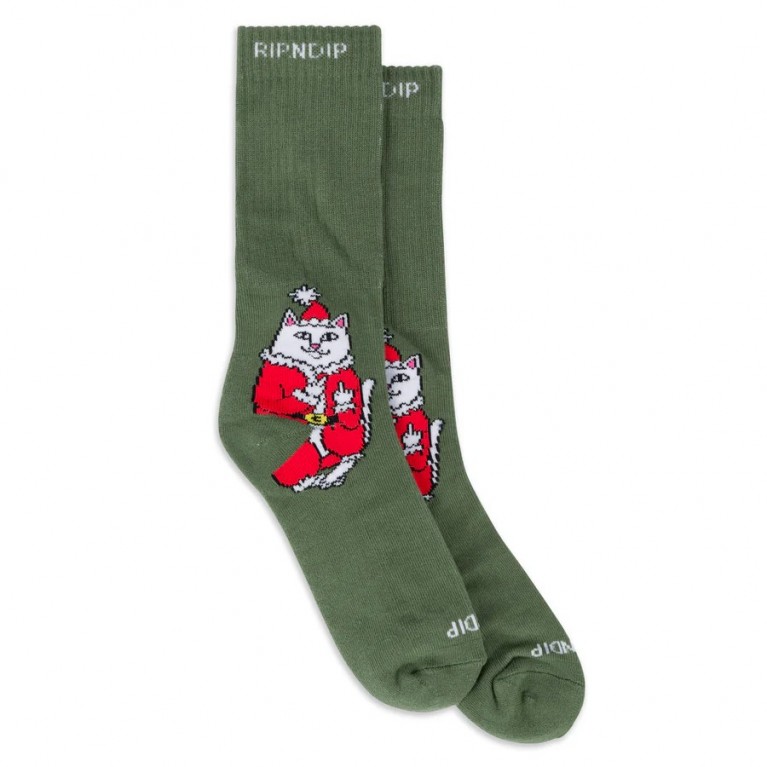 Купить носки Ripndip Lord Santa Socks Olive