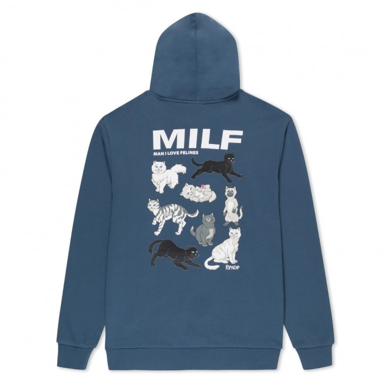 Купить толстовку Ripndip Man I Love Felines Hoodie Storm Blue