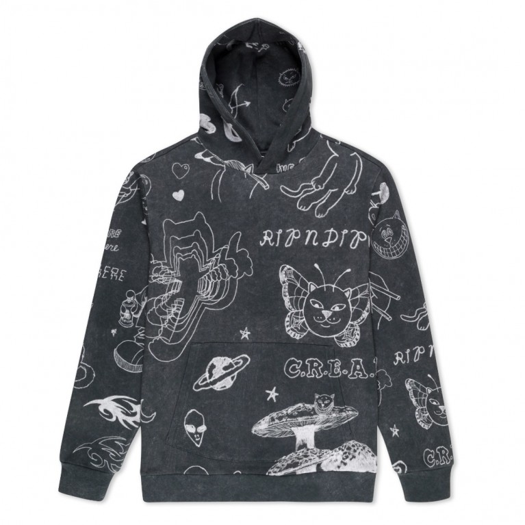 Толстовка Ripndip NERMAL DOMINATION HOODIE BLACK VINTAGE