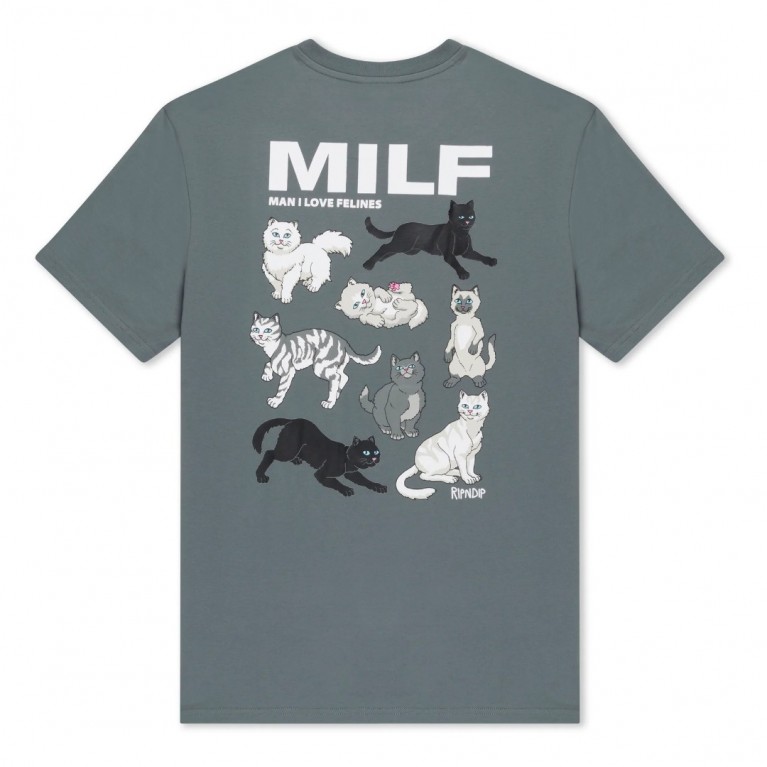 Купить футболку Ripndip Man I Love Felines Tee Charcoal