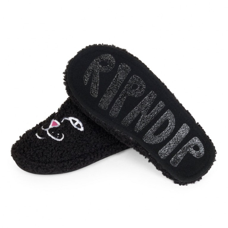 Тапочки Ripndip Jerm Face Fuzzy House Slippers (Black)