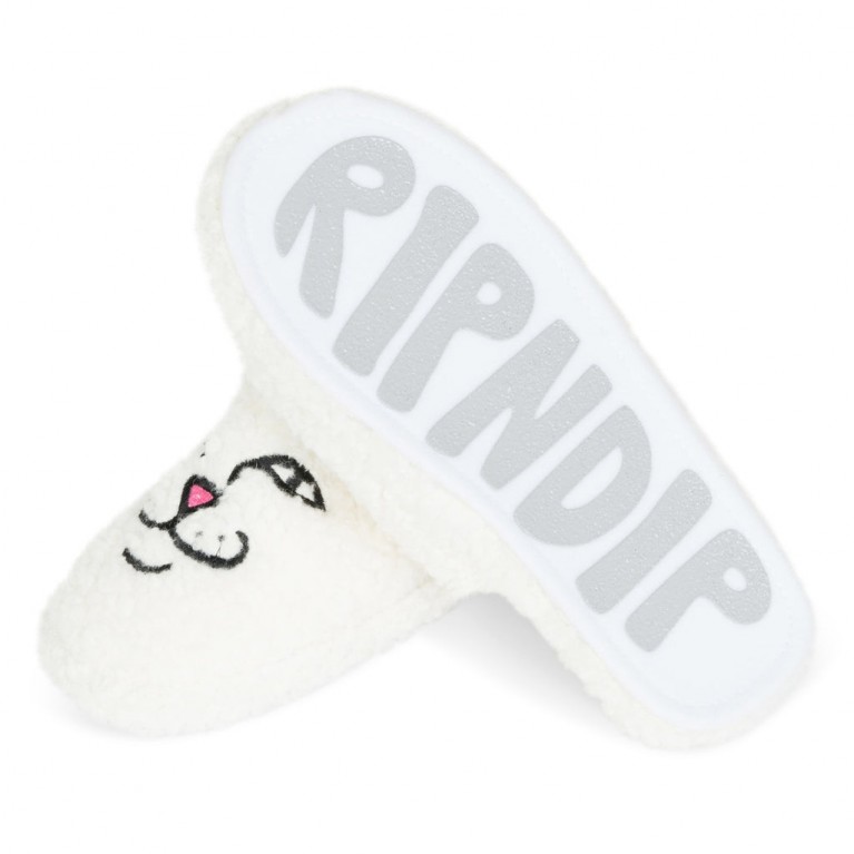 Тапочки Ripndip Nerm Face Fuzzy House Slippers (White)