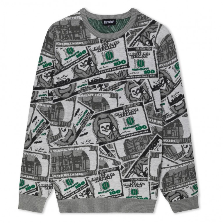 Купить свитер Ripndip Moneybag Knit Sweater Olive