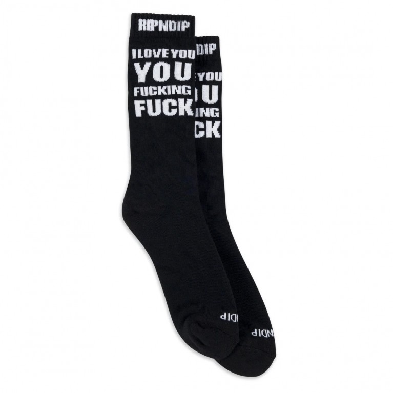 Купить носки Ripndip ILY FUCKIN FUCK SOCKS BLACK