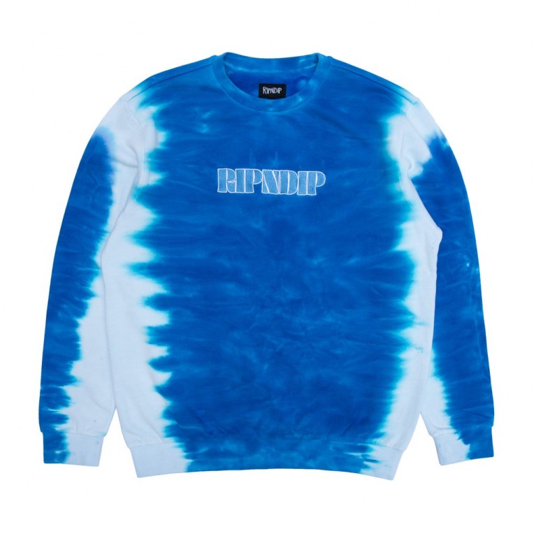 Кофта Ripndip Wilshire Embroidered Crewneck Blue Stripe Dye