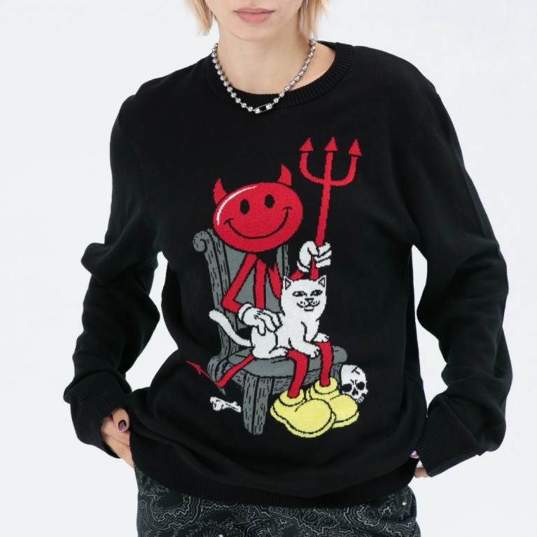 Купить свитер Ripndip Devilman & Nerm Knit Sweater Black