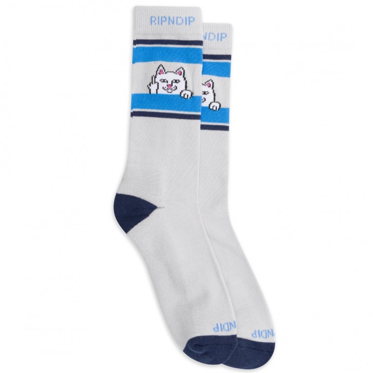 Купить носки Ripndip Peeking Nermal Socks Ash Heather / Navy