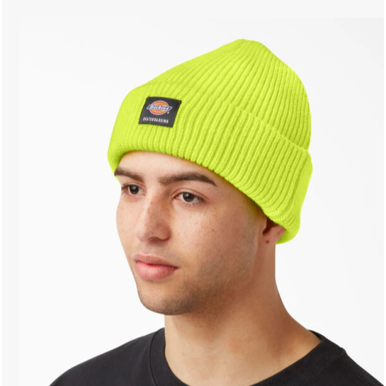 Шапка Dickies Skateboarding Flip Up Beanie Knit Skate Beanie Neon Yellow
