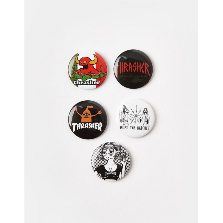 Значок THRASHER THR X TOY MACHINE 1" BUTTON 5-PACK