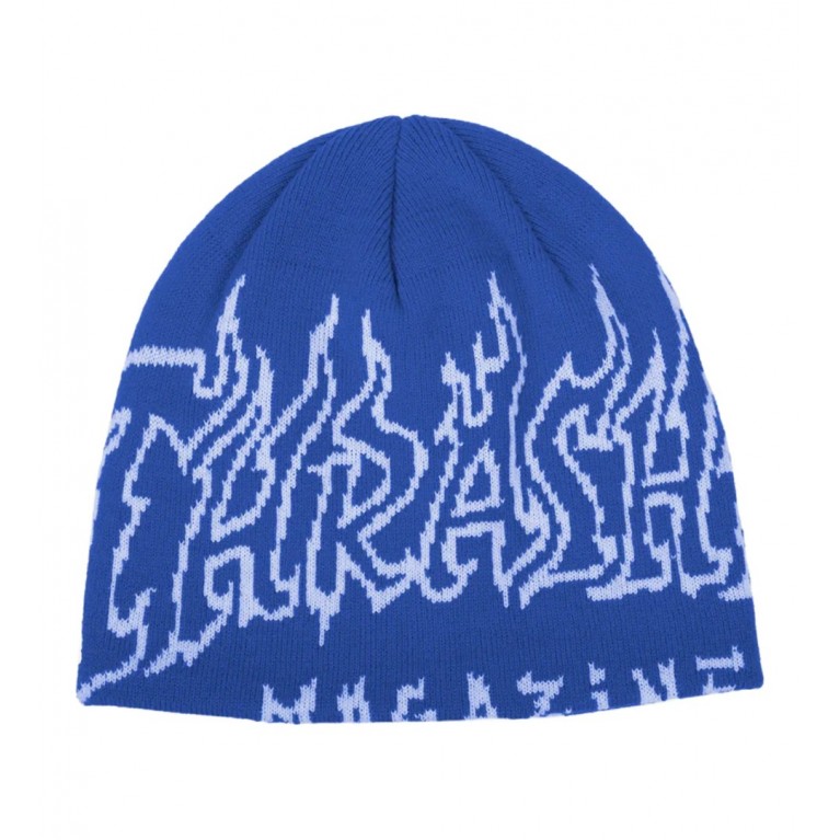 Шапка THRASHER FIRE OUTLINED SKULLY BLUE