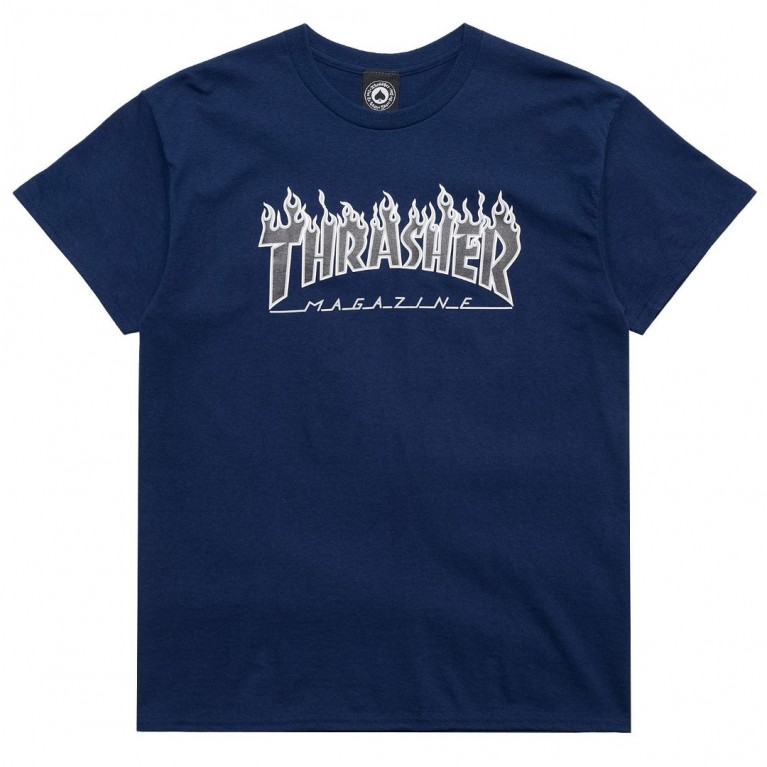 Футболка Thrasher Flame Logo T-Shirt Navy/Black