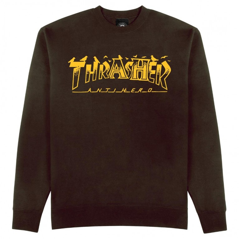 Кофта Thrasher Pigeon Mag Crewneck Dark Chocolate