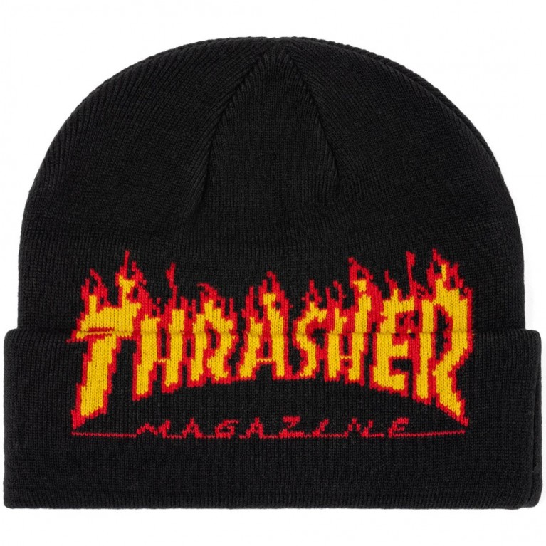 Шапка THRASHER FLAME FOLD BLACK