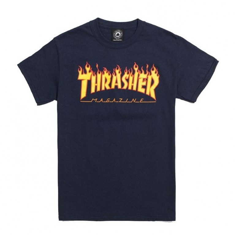 Футболка Thrasher Flame Logo Navy