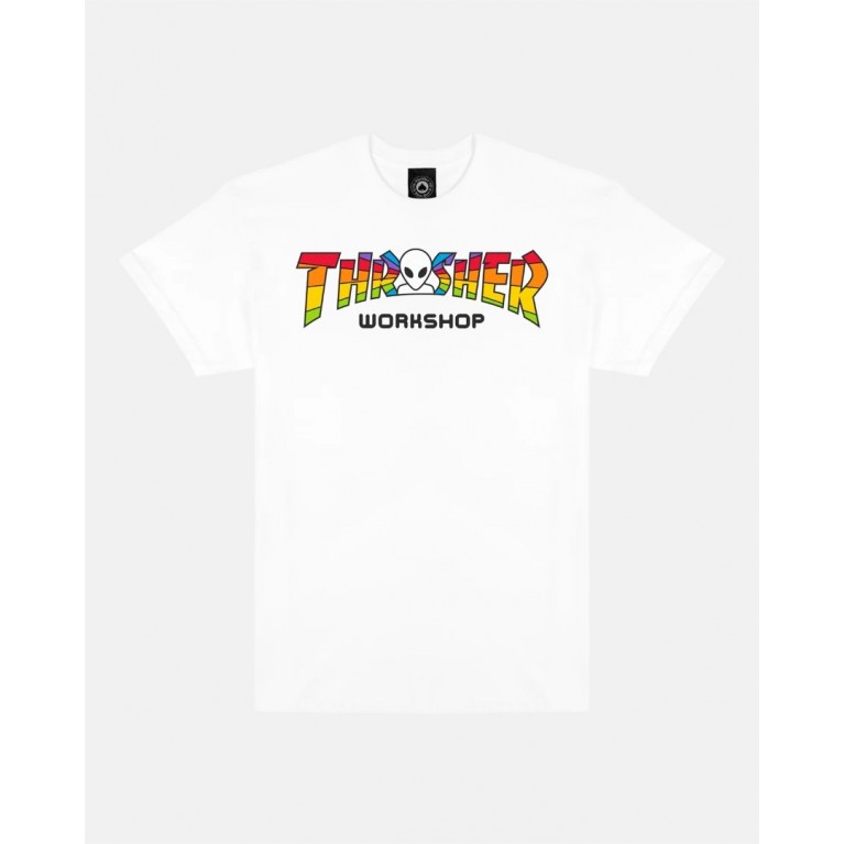 Футболка Thrasher X AWS - Spectrum T-Shirt White