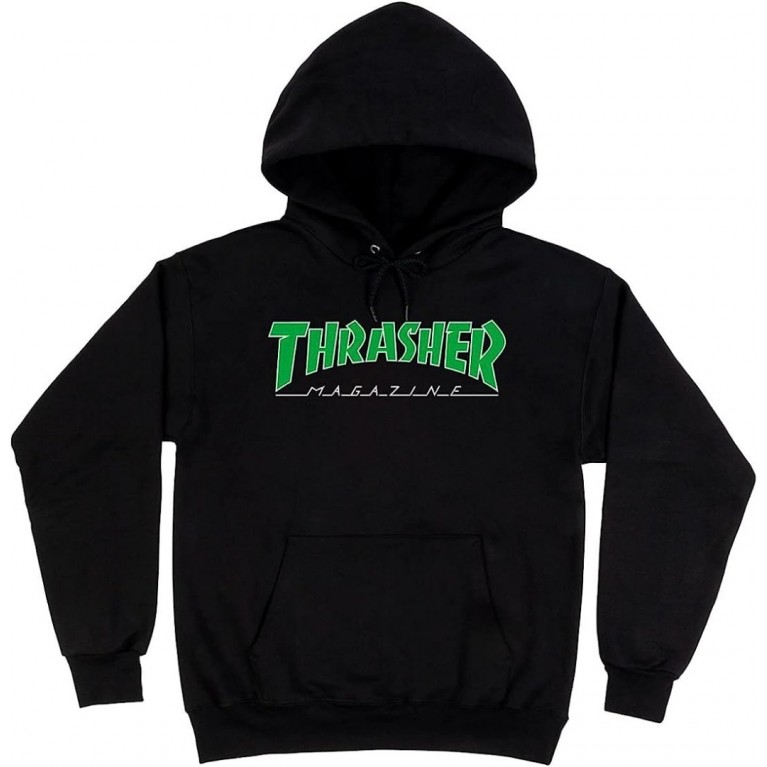 Толстовка Thrasher Outlined Hoodie Black/Green