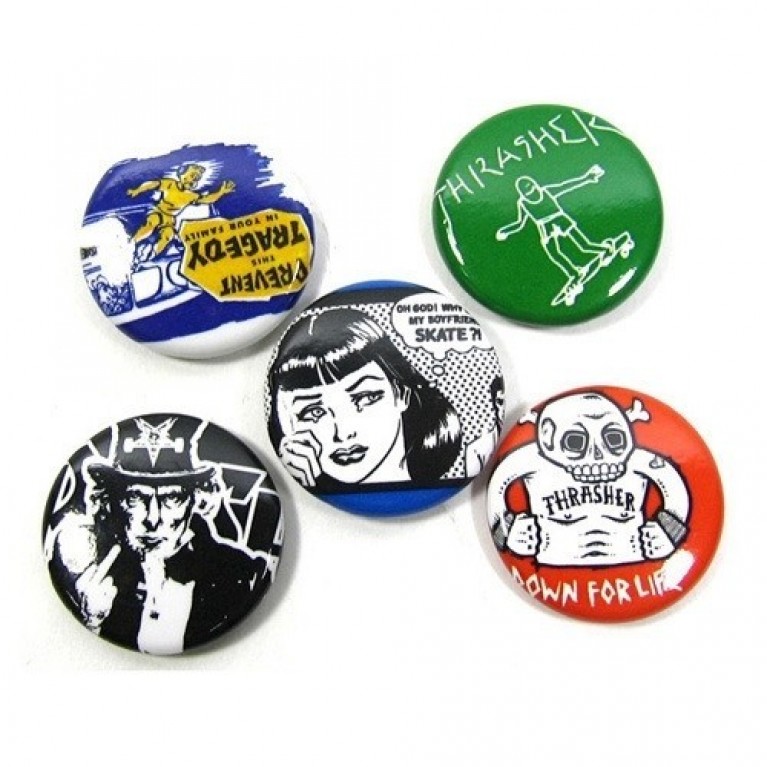 Значок THRASHER Usual Suspects Buttons (5-Pack)