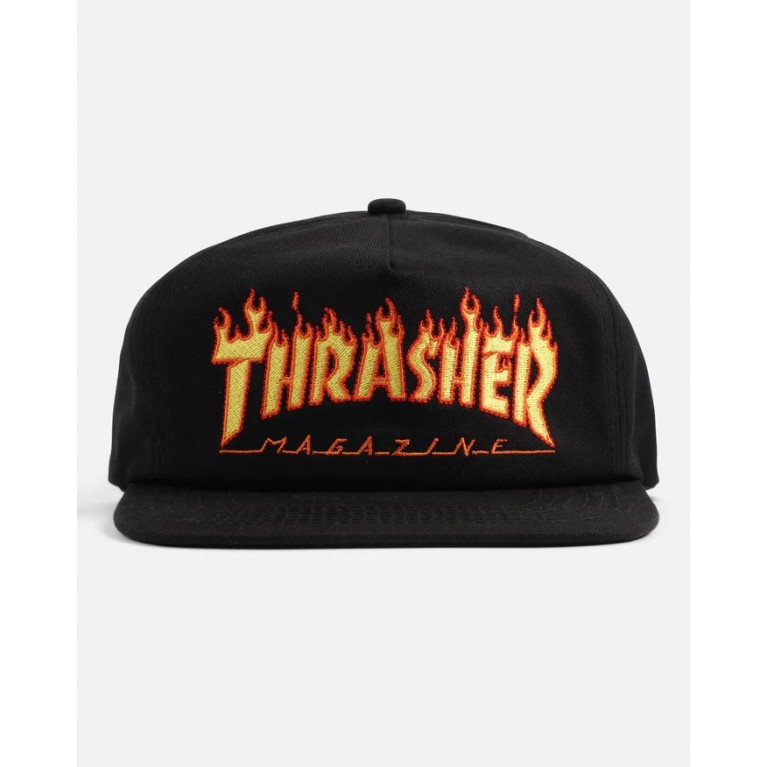 Купить кепку Thrasher FLAME EMBROIDERED SNAPBACK BLACK