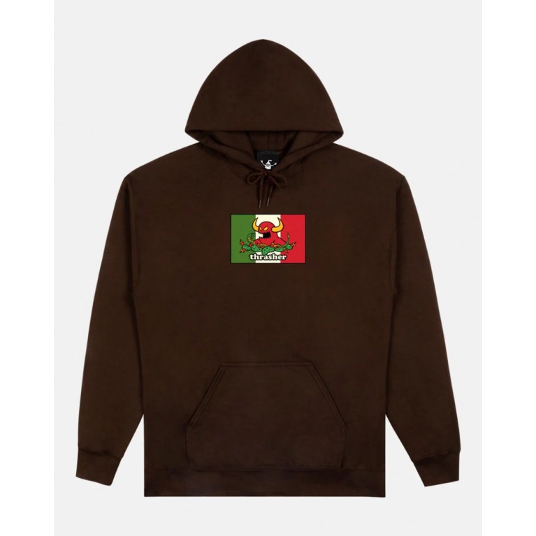 Толстовка THRASHER THR X TOY MACHINE HECHO DARK CHOCOLATE