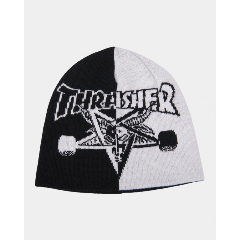 Шапка THRASHER SKATEGOAT SPLIT SKULLY BLACK/WHITE