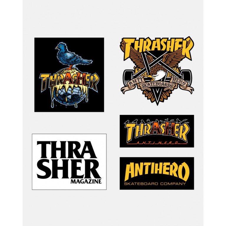 Стикеры THRASHER X ANTIHERO 5-PK STICKER