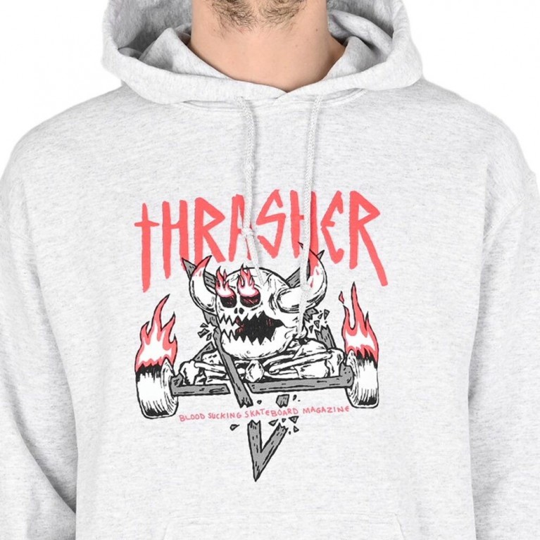 Толстовка THRASHER THR X TOY MACHINE MONSTER-GRAM (ASH GREY)