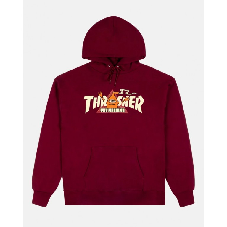 Толстовка THRASHER THR X TOY MACHINE VORTEX MAROON