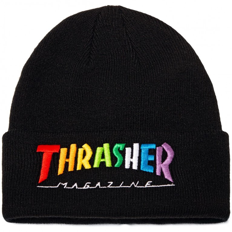 Шапка Thrasher Rainbow Mag Beanie Black