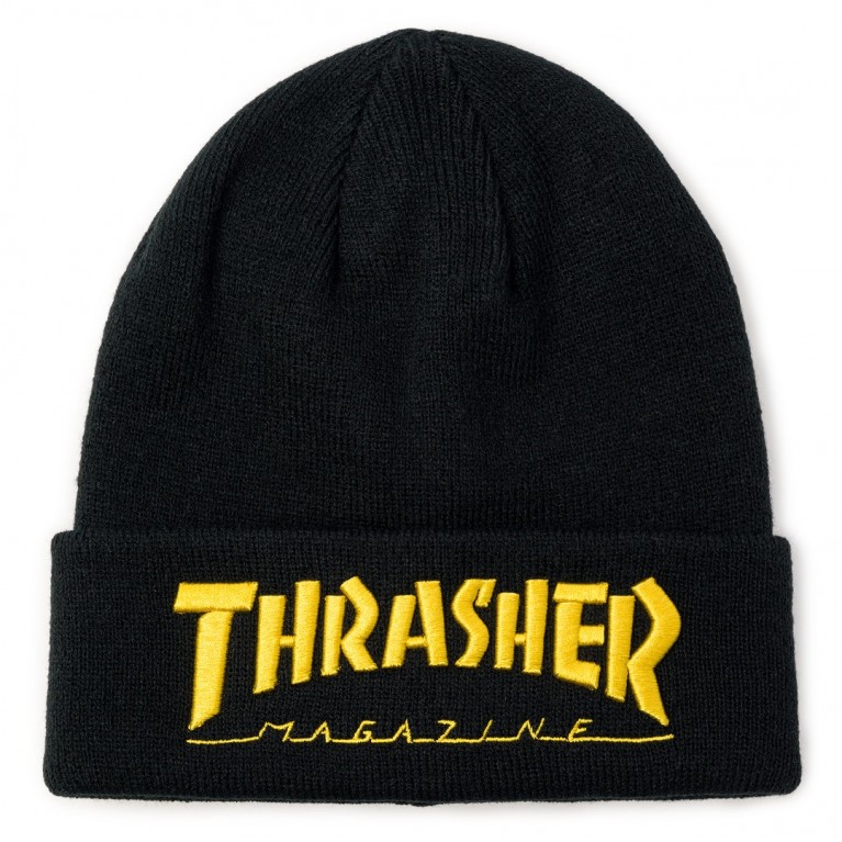 Шапка Thrasher Embroidered Logo Beanie Black/Gold