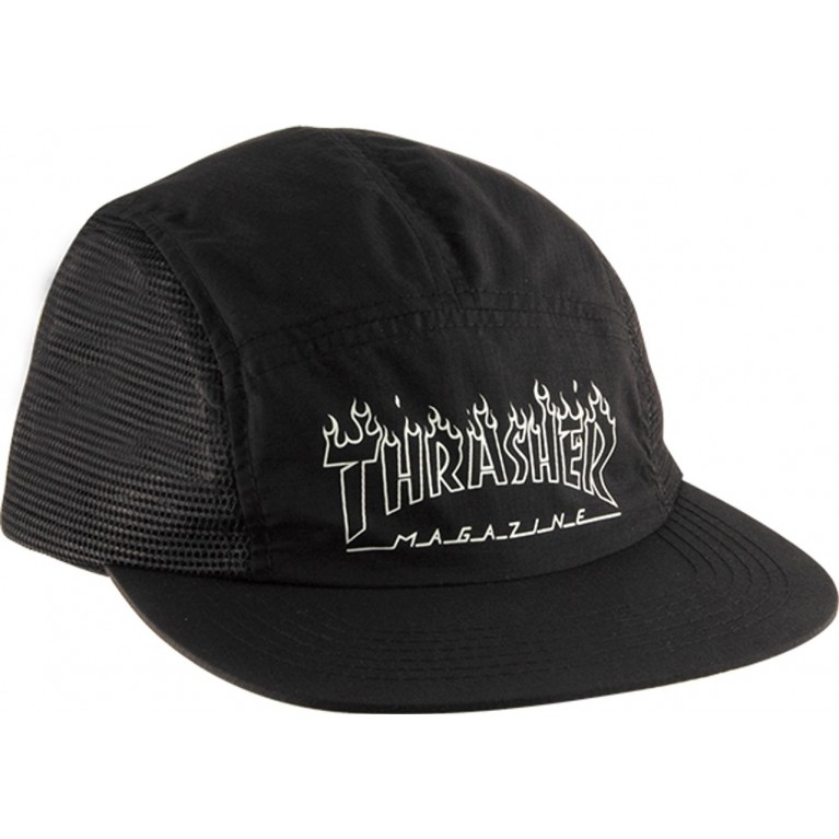 Кепка Thrasher Flame Outline 5 Panel Hat Black