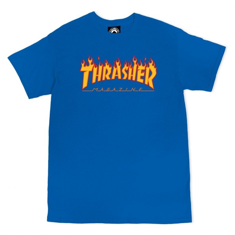 Футболка Thrasher Flame Logo Royal Blue