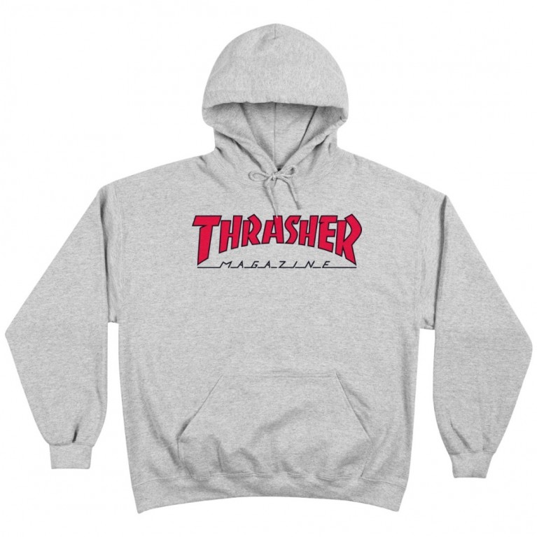 Толстовка Thrasher Outlined Hoodie Grey/Red
