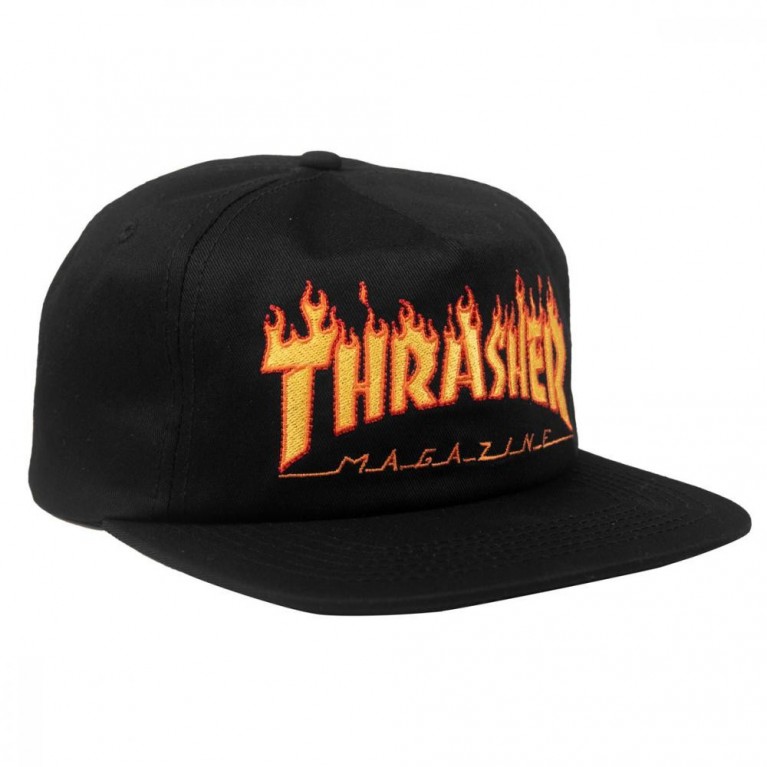 Кепка Thrasher Flame Logo Emb Mesh Cap Black