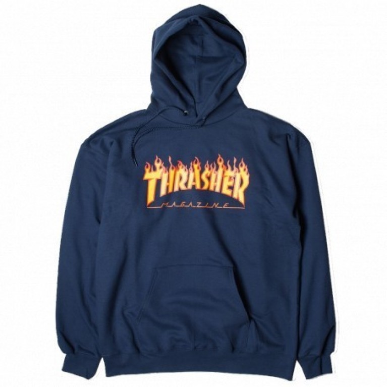 Толстовка Thrasher Flame Logo Hoodie Navy