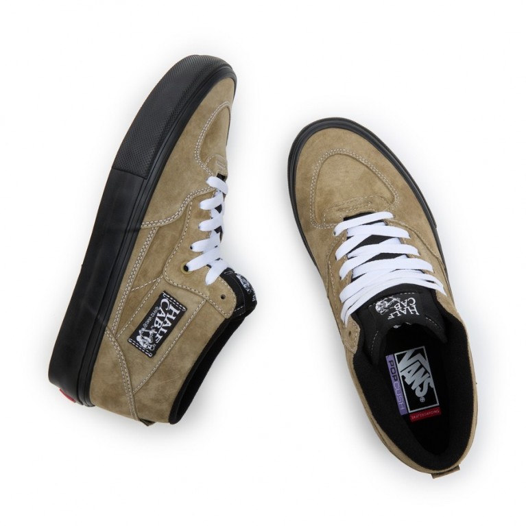 Кеды VANS SHOES SKATE HALF CAB PIG SUEDE OLIVE/BLACK - оригинал | Boardakshop.ru