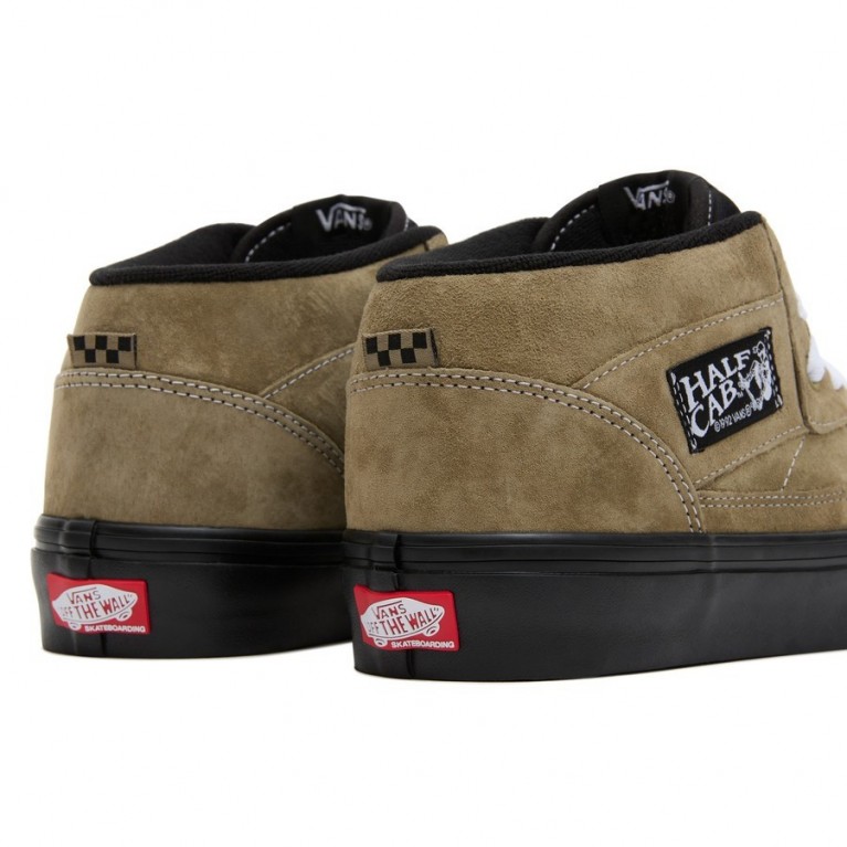Кеды VANS SHOES SKATE HALF CAB PIG SUEDE OLIVE/BLACK - оригинал | Boardakshop.ru