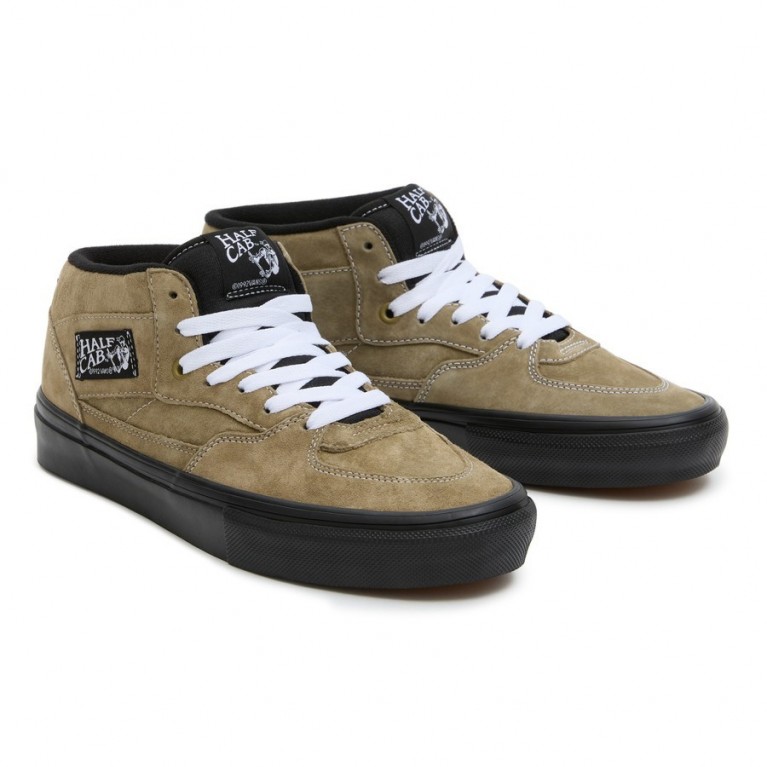 Кеды VANS SHOES SKATE HALF CAB PIG SUEDE OLIVE/BLACK